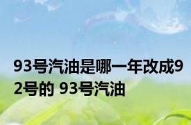 93号汽油是哪一年改成92号的 93号汽油 