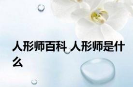 人形师百科 人形师是什么 