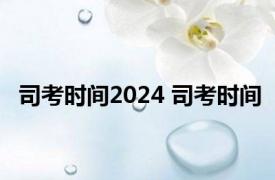 司考时间2024 司考时间 