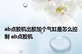 ab点胶机出胶加个气缸是怎么控制 ab点胶机 