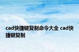 cad快捷键复制命令大全 cad快捷键复制 