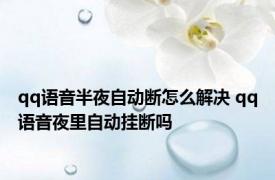 qq语音半夜自动断怎么解决 qq语音夜里自动挂断吗 