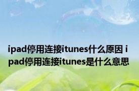 ipad停用连接itunes什么原因 ipad停用连接itunes是什么意思 