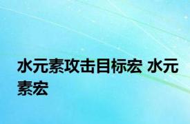 水元素攻击目标宏 水元素宏 