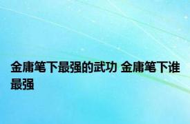 金庸笔下最强的武功 金庸笔下谁最强 