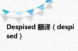 Despised 翻译（despised）