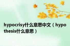 hypocrisy什么意思中文（hypothesis什么意思）