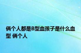 俩个人都是B型血孩子是什么血型 俩个人 