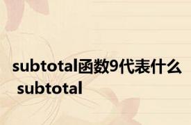 subtotal函数9代表什么 subtotal 