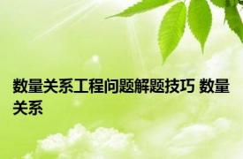 数量关系工程问题解题技巧 数量关系 