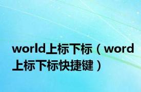 world上标下标（word上标下标快捷键）