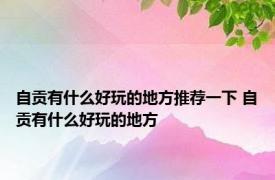 自贡有什么好玩的地方推荐一下 自贡有什么好玩的地方 