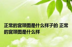 正常的宫颈图是什么样子的 正常的宫颈图是什么样 