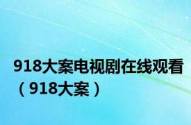 918大案电视剧在线观看（918大案）