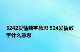 5242爱情数字意思 524爱情数字什么意思 