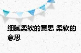 细腻柔软的意思 柔软的意思 