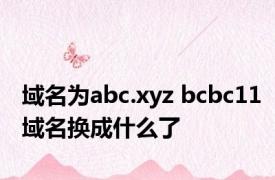 域名为abc.xyz bcbc11域名换成什么了 