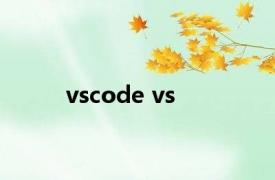 vscode vs 