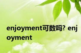 enjoyment可数吗? enjoyment 