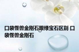 口袋怪兽金刚石跟绿宝石区别 口袋怪兽金刚石 