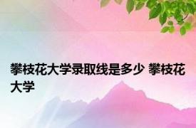 攀枝花大学录取线是多少 攀枝花大学 