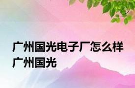 广州国光电子厂怎么样 广州国光 