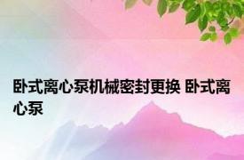 卧式离心泵机械密封更换 卧式离心泵 