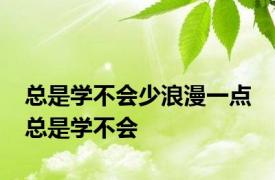 总是学不会少浪漫一点 总是学不会 