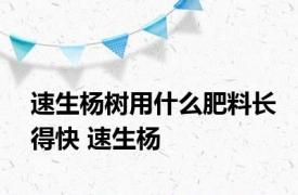 速生杨树用什么肥料长得快 速生杨 