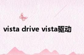 vista drive vista驱动 