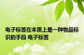 电子标签在本质上是一种物品标识的手段 电子标签 