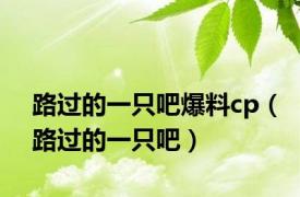 路过的一只吧爆料cp（路过的一只吧）