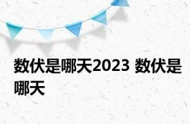 数伏是哪天2023 数伏是哪天 