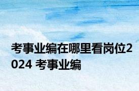 考事业编在哪里看岗位2024 考事业编 