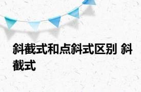 斜截式和点斜式区别 斜截式 