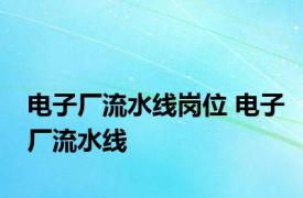 电子厂流水线岗位 电子厂流水线 