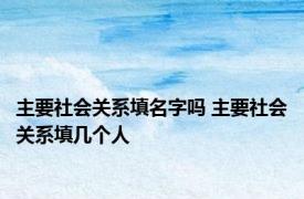 主要社会关系填名字吗 主要社会关系填几个人 