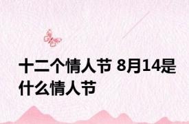 十二个情人节 8月14是什么情人节 