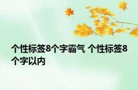 个性标签8个字霸气 个性标签8个字以内 