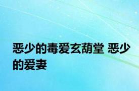 恶少的毒爱玄葫堂 恶少的爱妻 