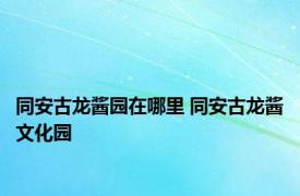 同安古龙酱园在哪里 同安古龙酱文化园 