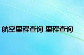 航空里程查询 里程查询 