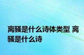 离骚是什么诗体类型 离骚是什么诗 