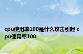 cpu使用率100是什么攻击引起 cpu使用率100 