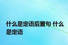 什么是定语后置句 什么是定语 