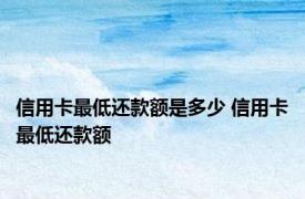 信用卡最低还款额是多少 信用卡最低还款额 