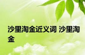 沙里淘金近义词 沙里淘金 