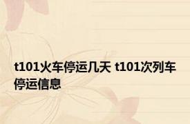 t101火车停运几天 t101次列车停运信息 