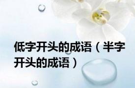 低字开头的成语（半字开头的成语）