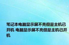 笔记本电脑显示屏不亮但是主机已开机 电脑显示屏不亮但是主机已开机 